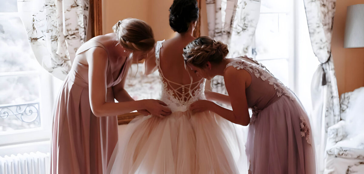 Wedding preparations at the château.