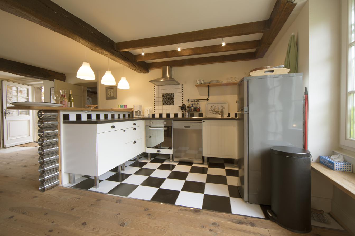The Porche kitchen, equipped for cooking at home.
