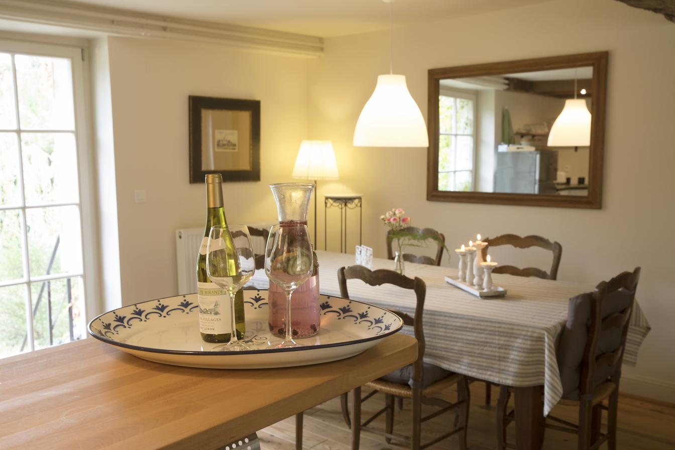 The Porche gîte's sitting and dining room.