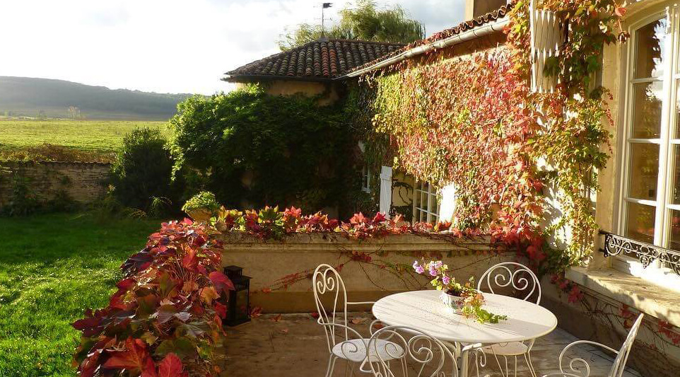 A sunlit terrace.